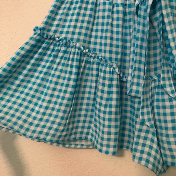 Blue Life Gingham Ruffle Shorts Blue & White Small - Picture 2 of 5
